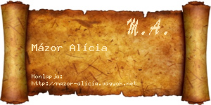 Mázor Alícia névjegykártya